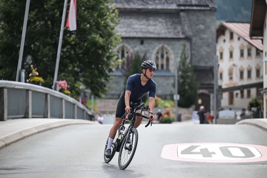 Yos racing his first half-ironman